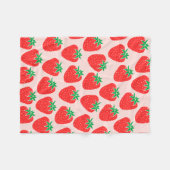 Couverture Polaire Blanche de fraises cuites (Devant (Horizontal))