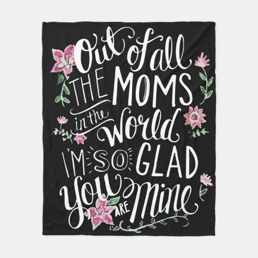 Couverture Polaire Blanche de jardin floral de Maman (Devant)