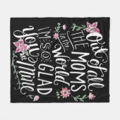 Couverture Polaire Blanche de jardin floral de Maman (Devant (Horizontal))