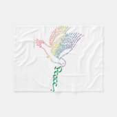 Couverture Polaire Blanche de la colombe de la paix mondiale (Devant (Horizontal))