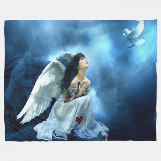 Couverture Polaire Blanche de la flotte d'Angel (Devant (Horizontal))