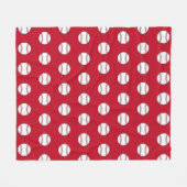 Couverture Polaire Blanche de la flotte de baseball rouge (Devant (Horizontal))