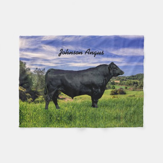 Couverture Polaire Blanche de lancer d'angle noir personnalisée (Devant (Horizontal))