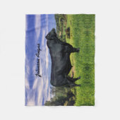 Couverture Polaire Blanche de lancer d'angle noir personnalisée (Devant)