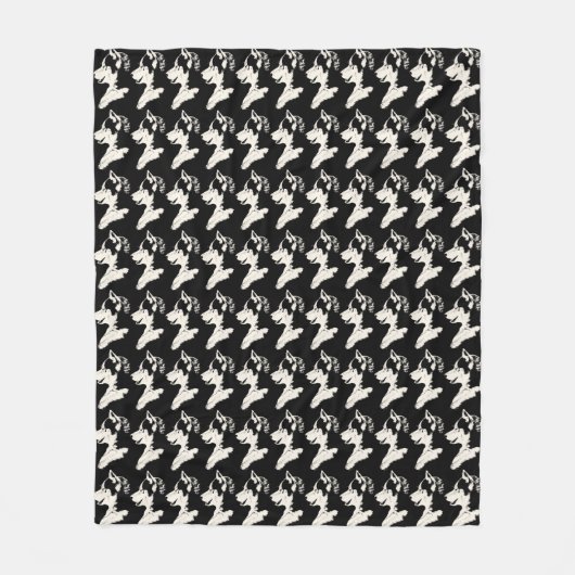 Couverture Polaire Blanche de levure Husky Sibérie Blanches de traîne (Devant)