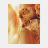Couverture Polaire Blanche de Lion africain (Devant)