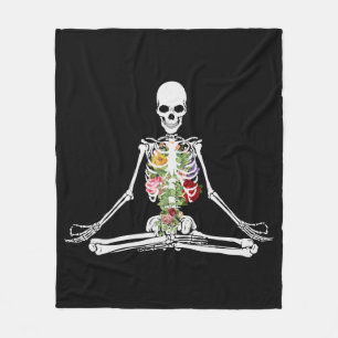 Couverture Polaire Blanche de méditation des fleurs de yoga de squel