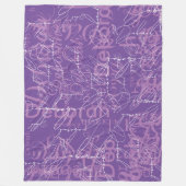 Couverture Polaire Blanche de typographie violette pour elle (Devant)