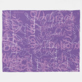 Couverture Polaire Blanche de typographie violette pour elle (Devant (Horizontal))