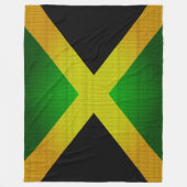 Couverture Polaire Blanche design couleur drapeau jamaïcain (Devant)