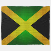 Couverture Polaire Blanche design couleur drapeau jamaïcain (Devant (Horizontal))