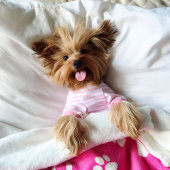 Couverture Polaire Blanche Empreinte de patte rose Idéal pour les chi