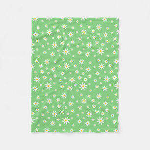 Couverture Polaire Blanche en laiton de la marguerite verte