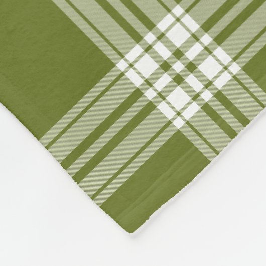 Couverture Polaire Blanche en laiton moderne Tartan vert (Coin)