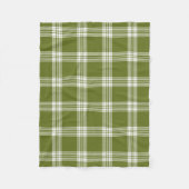 Couverture Polaire Blanche en laiton moderne Tartan vert (Devant)