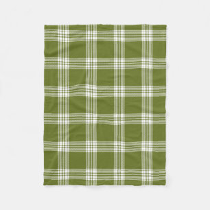 Couverture Polaire Blanche en laiton moderne Tartan vert