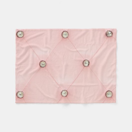 Couverture Polaire Blanche en laiton rose carreau (Devant (Horizontal))