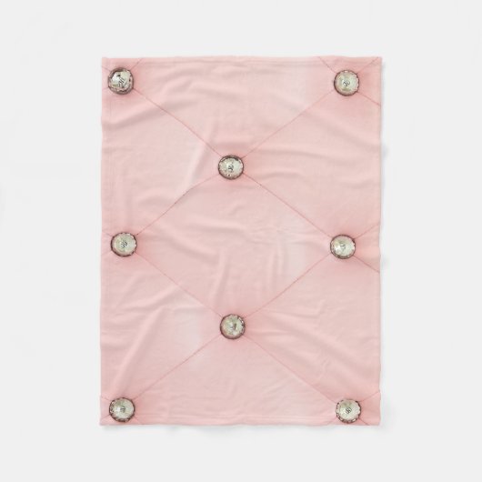 Couverture Polaire Blanche en laiton rose carreau (Devant)