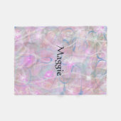 Couverture Polaire Blanche en polaire Abstraite en rose (Devant (Horizontal))