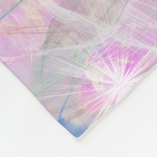 Couverture Polaire Blanche en polaire Abstraite en rose (Coin)