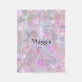 Couverture Polaire Blanche en polaire Abstraite en rose (Devant)