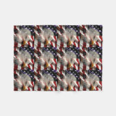 Couverture Polaire Blanche en polaire américaine Eagle Flag (Devant (Horizontal))