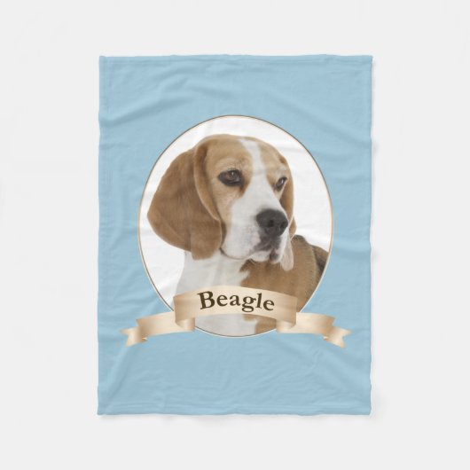 Couverture Polaire Blanche en polaire beagle (Devant)