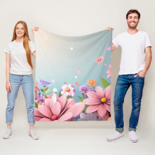 Couverture Polaire Blanche en polaire bleu clair
