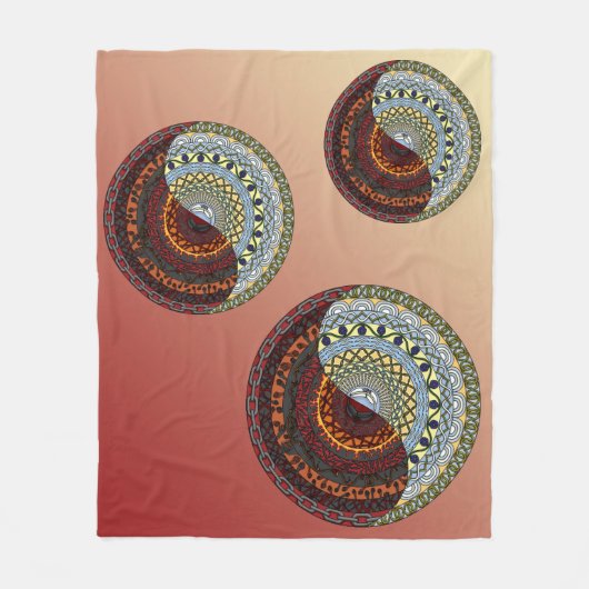 Couverture Polaire Blanche en polaire ciel et enfer (Devant)