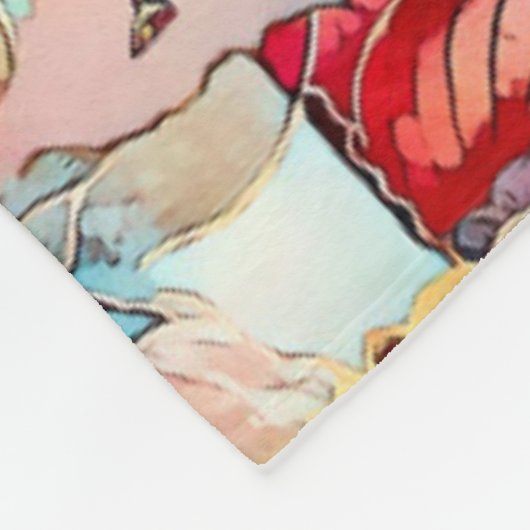 Couverture Polaire Blanche en polaire d'art lamassu (Coin)