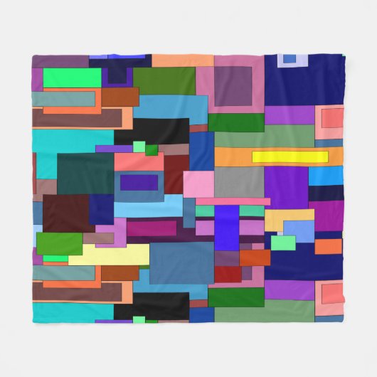 Couverture Polaire Blanche en polaire d'art moderne (Devant (Horizontal))