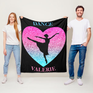 Couverture Polaire Blanche en polaire de danse avec nom personnalisé