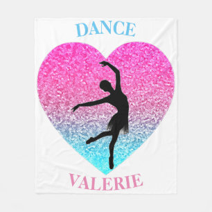 Couverture Polaire Blanche en polaire de danse avec nom personnalisé