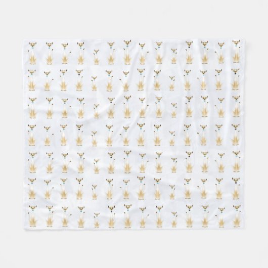 Couverture Polaire Blanche en polaire de Siamese (Devant (Horizontal))
