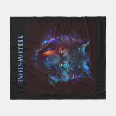 Couverture Polaire Blanche en polaire du loup de Yellowstone (Devant (Horizontal))