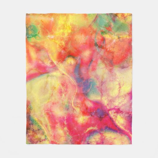 Couverture Polaire Blanche en polaire en encre d'alcool Abstraite (Devant)