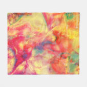 Couverture Polaire Blanche en polaire en encre d'alcool Abstraite (Devant (Horizontal))