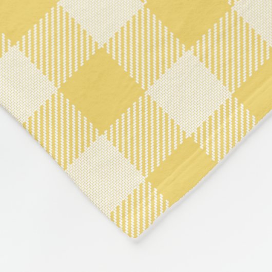Couverture Polaire Blanche en polaire En vichy jaune (Coin)