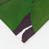 Couverture Polaire Blanche en polaire Feuille rose et verte (Coin)