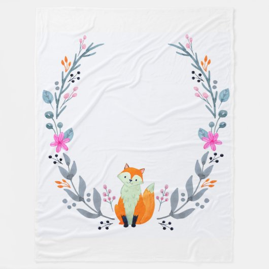 Couverture Polaire Blanche en polaire Fox (Devant)