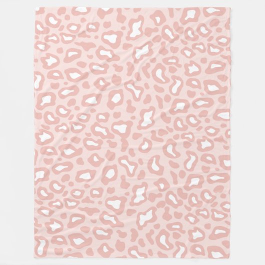 Couverture Polaire Blanche en polaire léopard rose souple (Devant)
