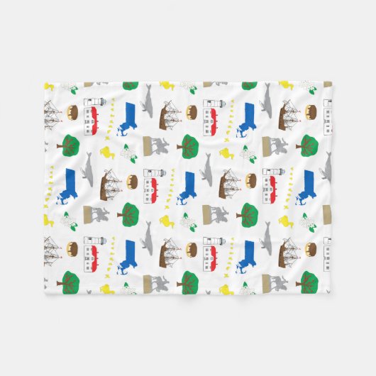 Couverture Polaire Blanche en polaire Massachusetts (Devant (Horizontal))