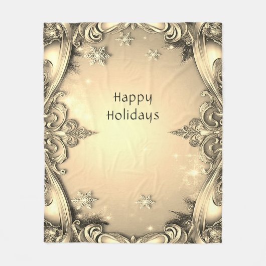 Couverture Polaire Blanche en polaire or (Devant)