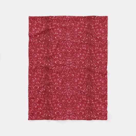 Couverture Polaire Blanche en polaire Parties scintillant rouge (Devant)