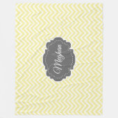 Couverture Polaire Blanche en polaire personnalisée Chevron jaune (Devant)