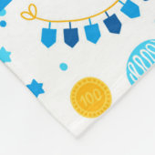 Couverture Polaire Blanche en polaire personnalisée Hanoukka moderne (Coin)