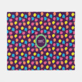 Couverture Polaire Blanche en polaire Rose de néon (Devant (Horizontal))