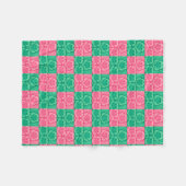 Couverture Polaire Blanche en polaire rose et verte (Devant (Horizontal))