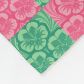 Couverture Polaire Blanche en polaire rose et verte (Coin)
