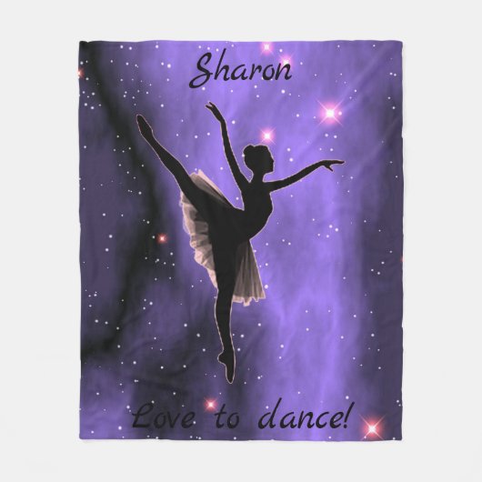 Couverture Polaire Blanche en polaire rose et violette Danse (Devant)